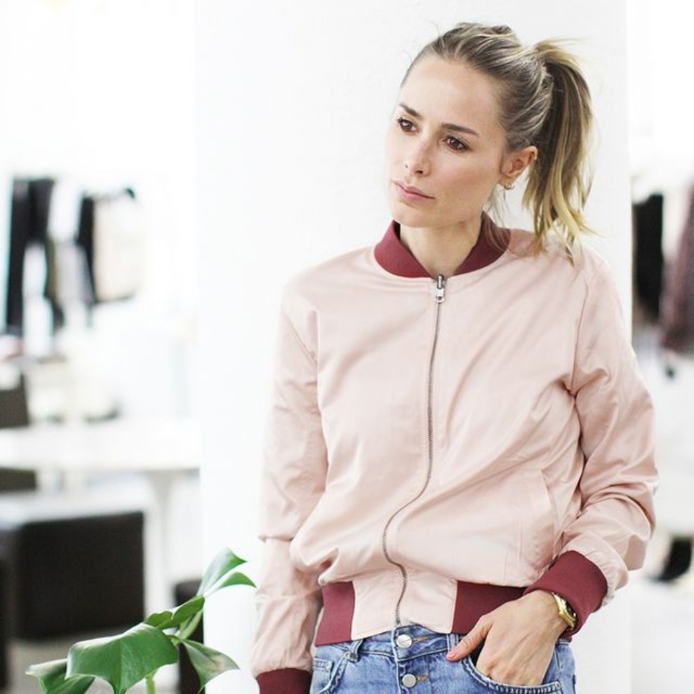 ANINE BING  satin reversible bomber jacket